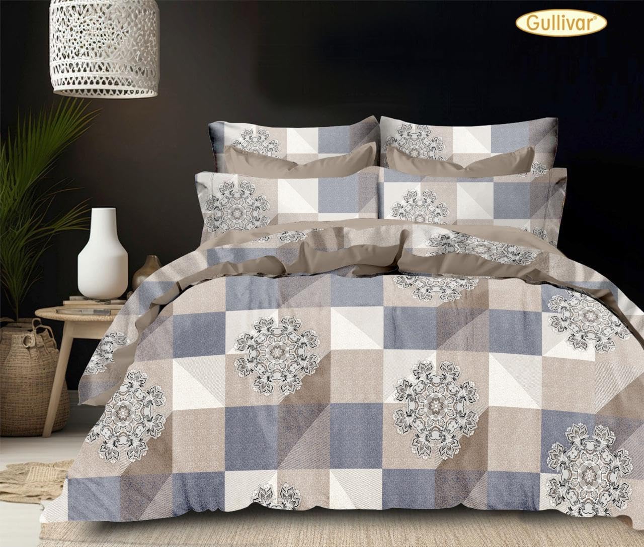 luxury floral printed king size bedsheet set with 2 pillow covers | double bed flat sheet | soft & comfortable fabric for all seasons | beautiful design | size 90 x 100 inches (multibox)