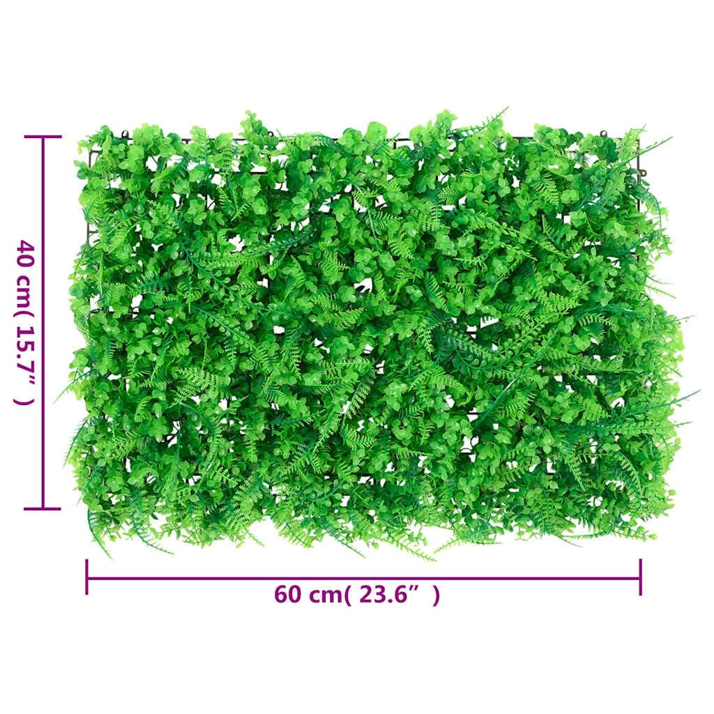 Protección visual de hojas de helecho artificiales, color verde, 6 unidades, 40 x 60 cm, material de polietileno, valla de jardín para terraza, balcón, jardín delantero, patio, protección