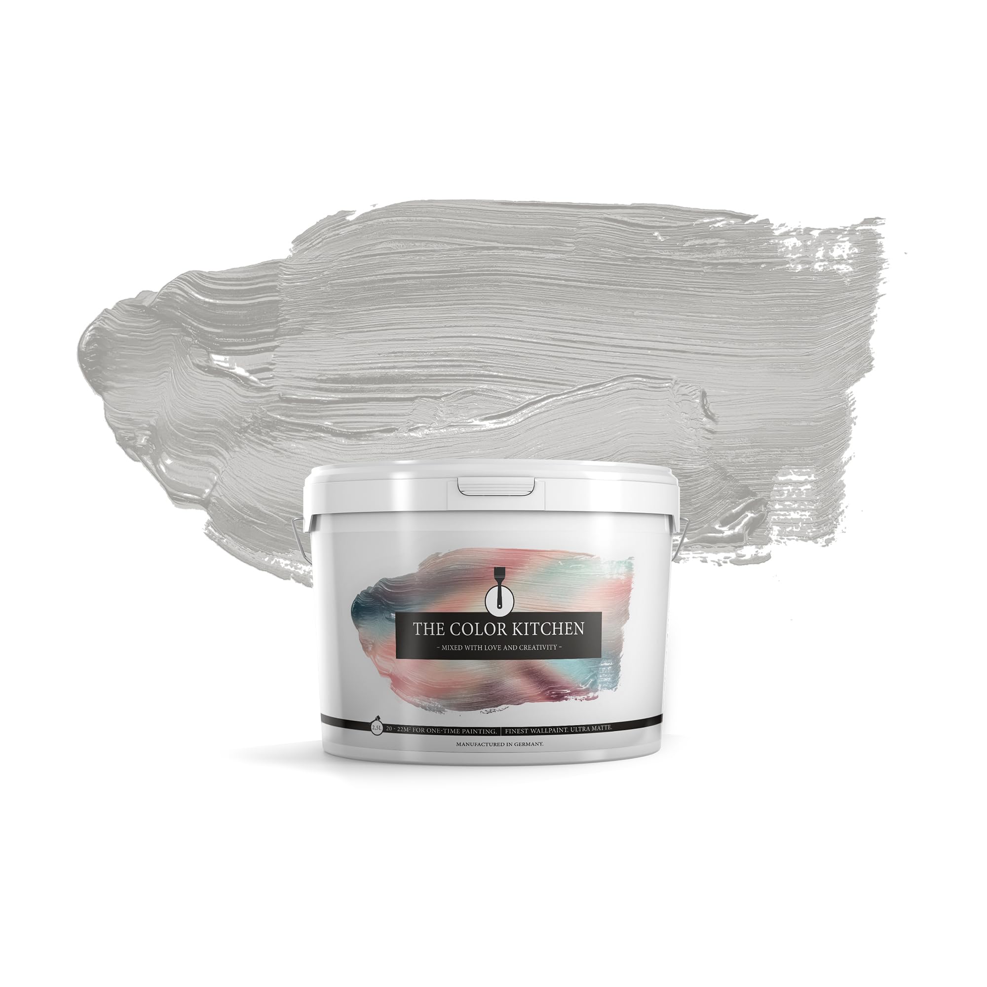 Livingwalls Wall Paint The Color Kitchen – Grey TCK1009 – 2,5 L – high opacity, matte, low-odor – interior paint, scrub-resistant