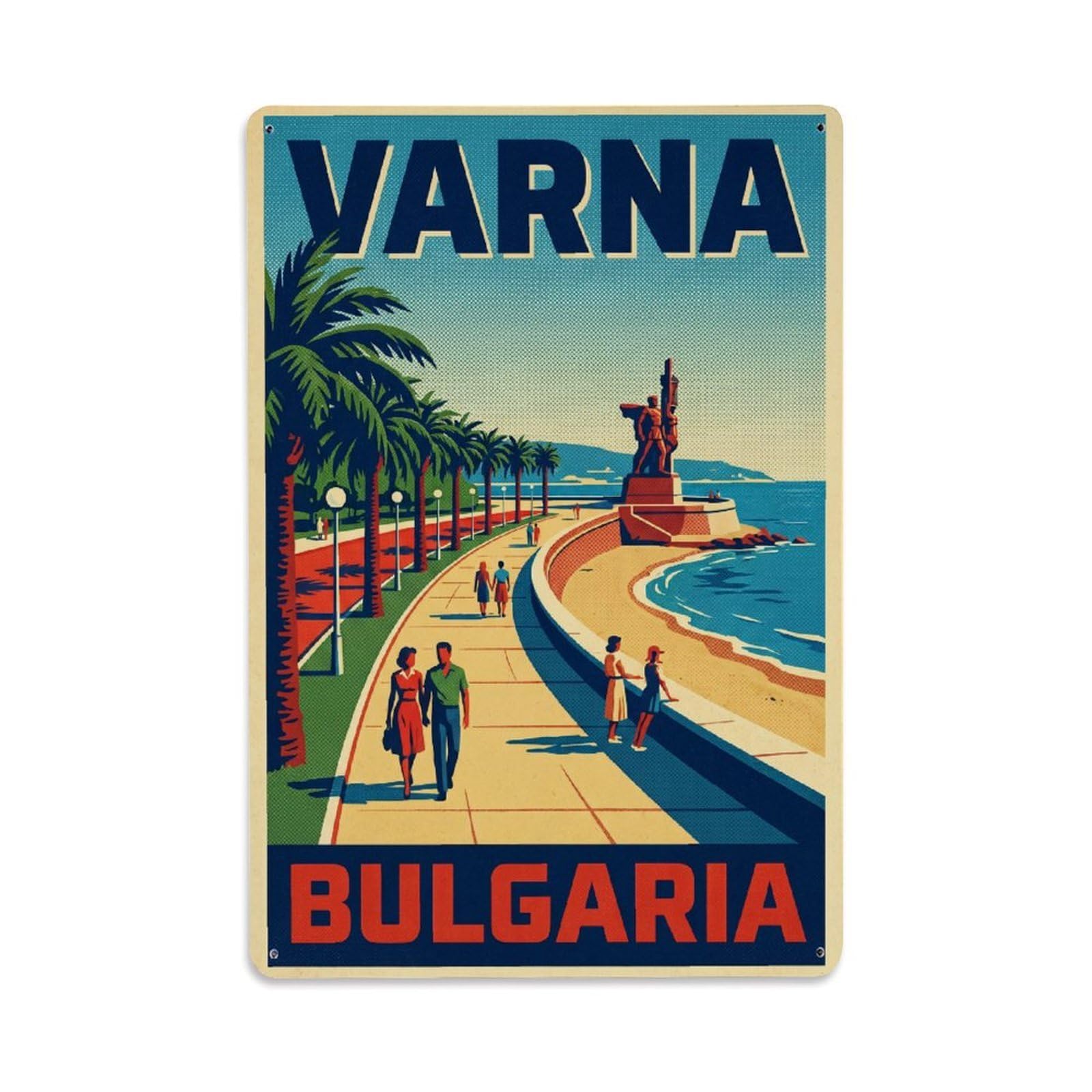 Bulgaria Varna Vintage Travel Metal Tin Sign