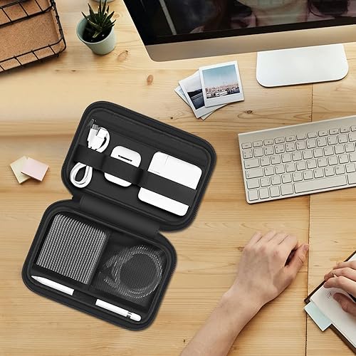 Miniatura 6 de Lacdo Organizador electrónico bolsa de accesorios para cargador de MacBook, cables, banco de energía, disco duro, cables de viaje, tarjeta SD, bolsa