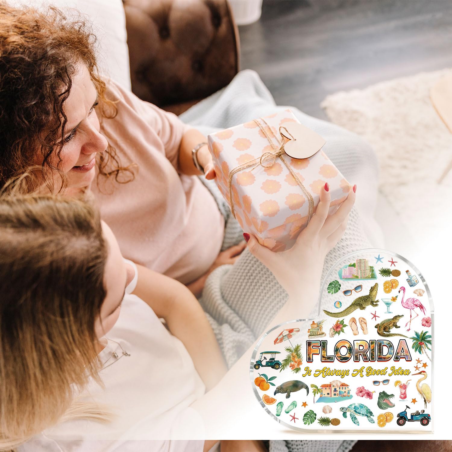 Florida Souvenirs, Florida Themed Gifts 4X4 Inch Acrylic Florida's Plaque Bedroom Dining Room Florida's Theme Decor