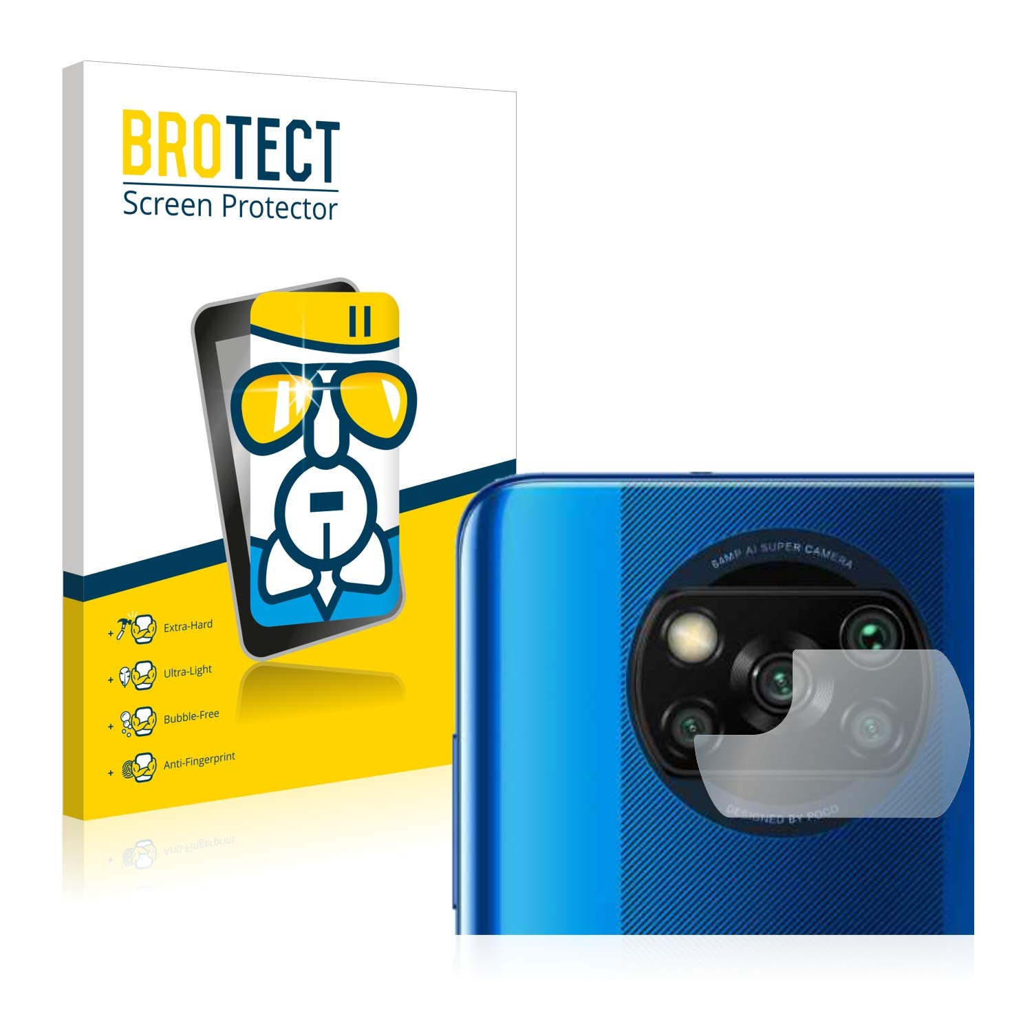 Brotect AirGlass Pellicola Protettiva Per Fotocamera Posteriore Xiaomi Redmi Note 9 Pro (3 Pezzi): Vetro Ibrido 9H, Anti-graffio, Trasparente, Made In Germany - 4