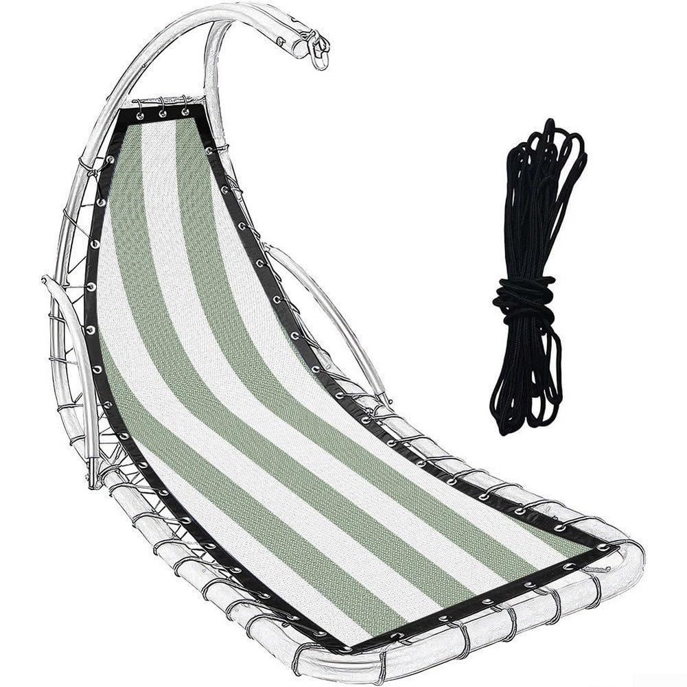 Tela de repuesto a rayas para silla columpio colgante de textileno para exteriores, patio, jardín, muebles, cubierta de tela para asiento de columpio de patio trasero, malla con cuerda