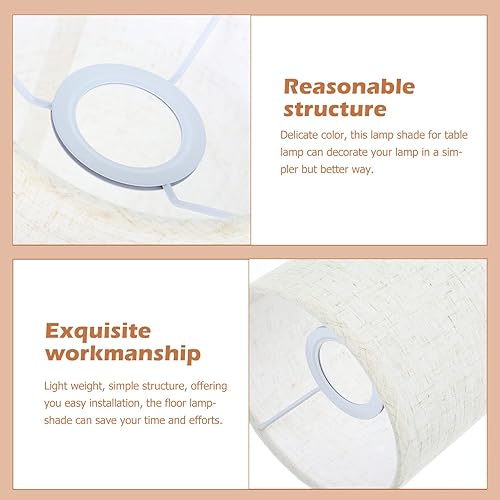 Miniatura 4 de 1 unids de lino cubierta cilíndrica tela de lino lámpara pantalla de lino natural pantalla pantalla lámpara conjunto para mesa lámpara de pie
