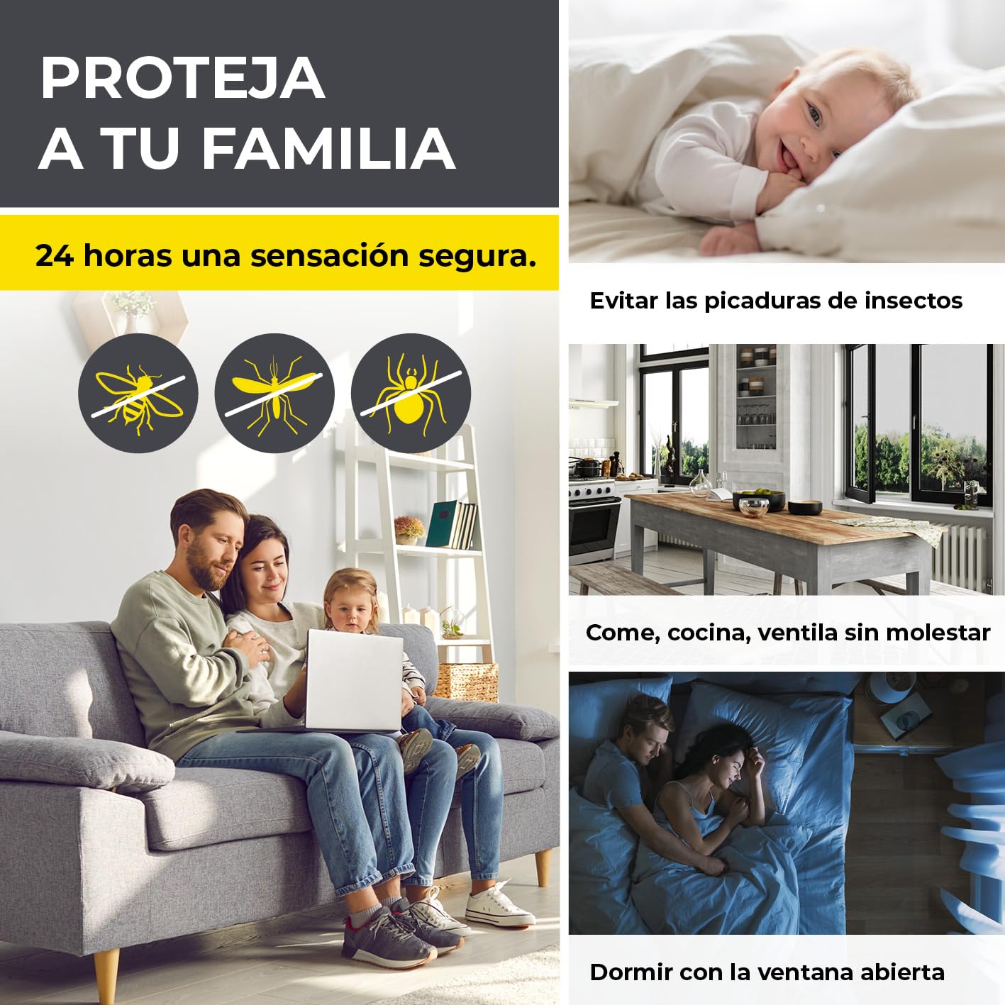 EASYmaxx Insect Protect | Mosquitera telescópica | Para la ventana | Con marco premontado | Mosquitera extensible | Red integrada | Blanco | Set de 2