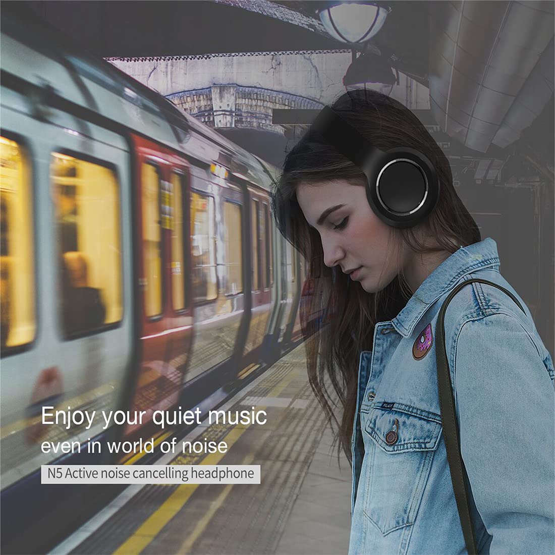 Bluetooth na słuchawkach usznych, słuchawki Bluetooth nad uchem, aktywne słuchawki anulowania hałasu, składany bezprzewodowy i przewodowy zestaw słuchawkowy stereo do podróży, biura domowego