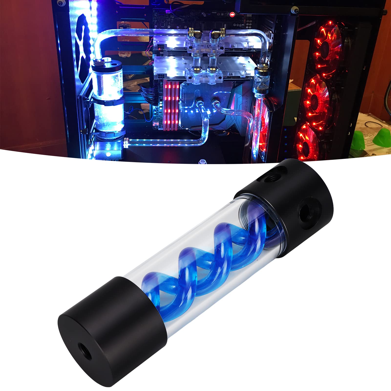 Filtro Per Raffreddamento Acqua PC Hakeeta, G1/4, A Imbuto, In Rame E PMMA, Colore Nero - 3