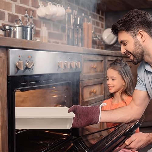 Miniatura 9 de Sartén de acero inoxidable para hornear pasteles con tapa, sartén para barbacoa, bandeja rectangular, contenedor de almacenamiento para nevera, caja