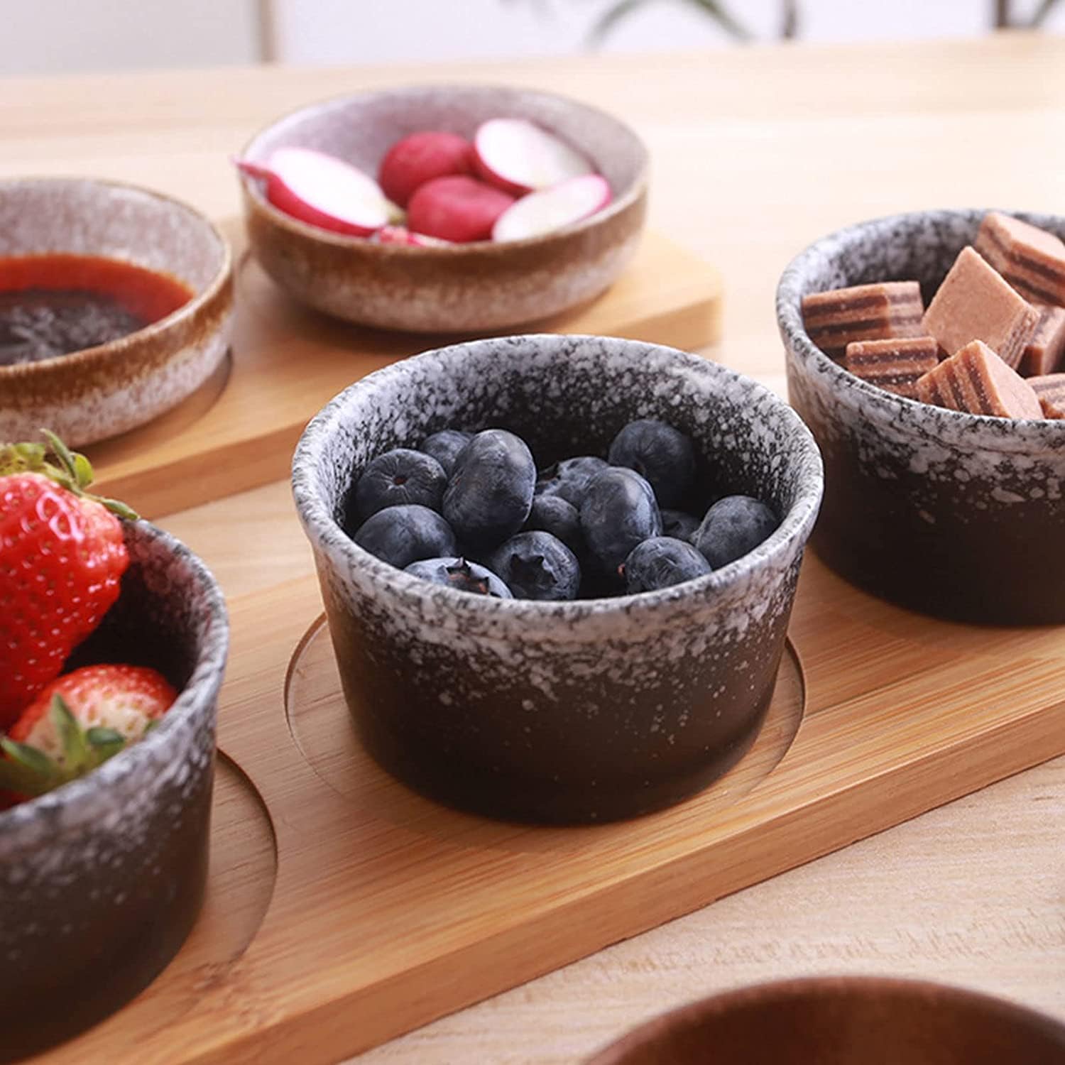 Bol à soupe, bol à riz, bol à déjeuner, ensemble de ramequins, 120 ml, ramequins à crème brûlée, plats à soufflé allant au four, ramequins à soufflé, ramequins for friteuse à air-bleu-lot de 6 ( Color
