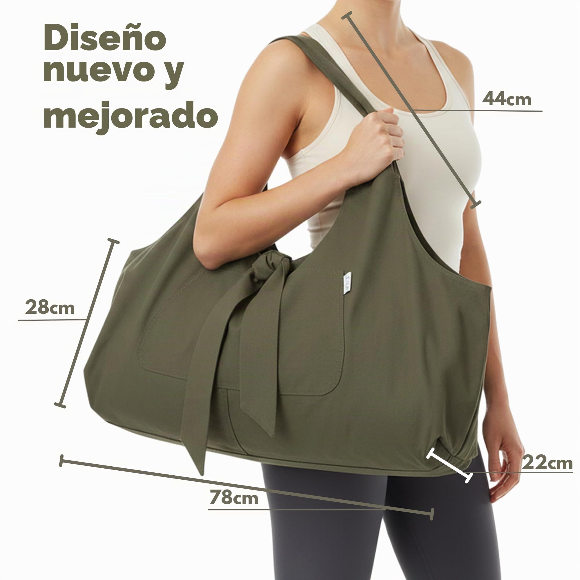 Yogiii Bolsa grande para Esterilla de Yoga, Bolsa grande para Esterilla de Yoga con Bolsillo Lateral