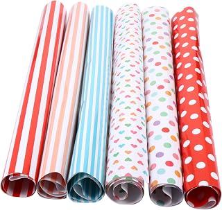 VALICLUD Gift Wrapper 6pcs Paper for Book Cover and Xmas Halloween | Easy to Cut and Wrap, Wide Application for Congrats, Present Package, Book Protection