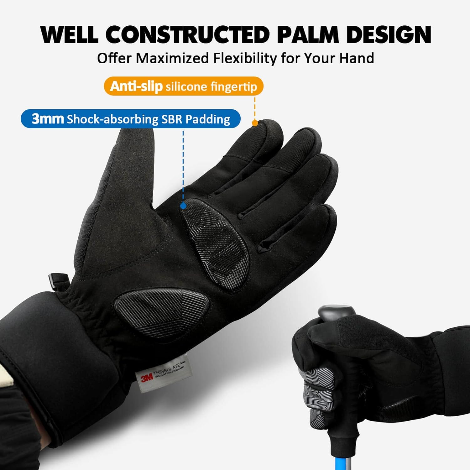 Hikenture Winter Cycling Gloves, 3M Thinsulate Waterproof Bike Gloves for Men&Women, Thermal Touchscreen Warm Biking Gloves : Clothing, Shoes & Jewelry