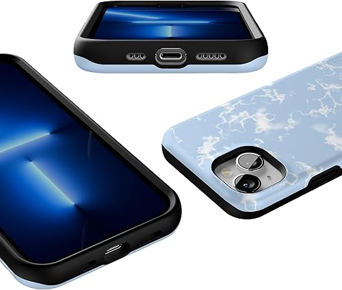 Vista 556 de Casely Funda para iPhone 13 Compatible con MagSafe Color Splash de medianoche Funda retro abstracta Color de medianoche Splash Abstracto