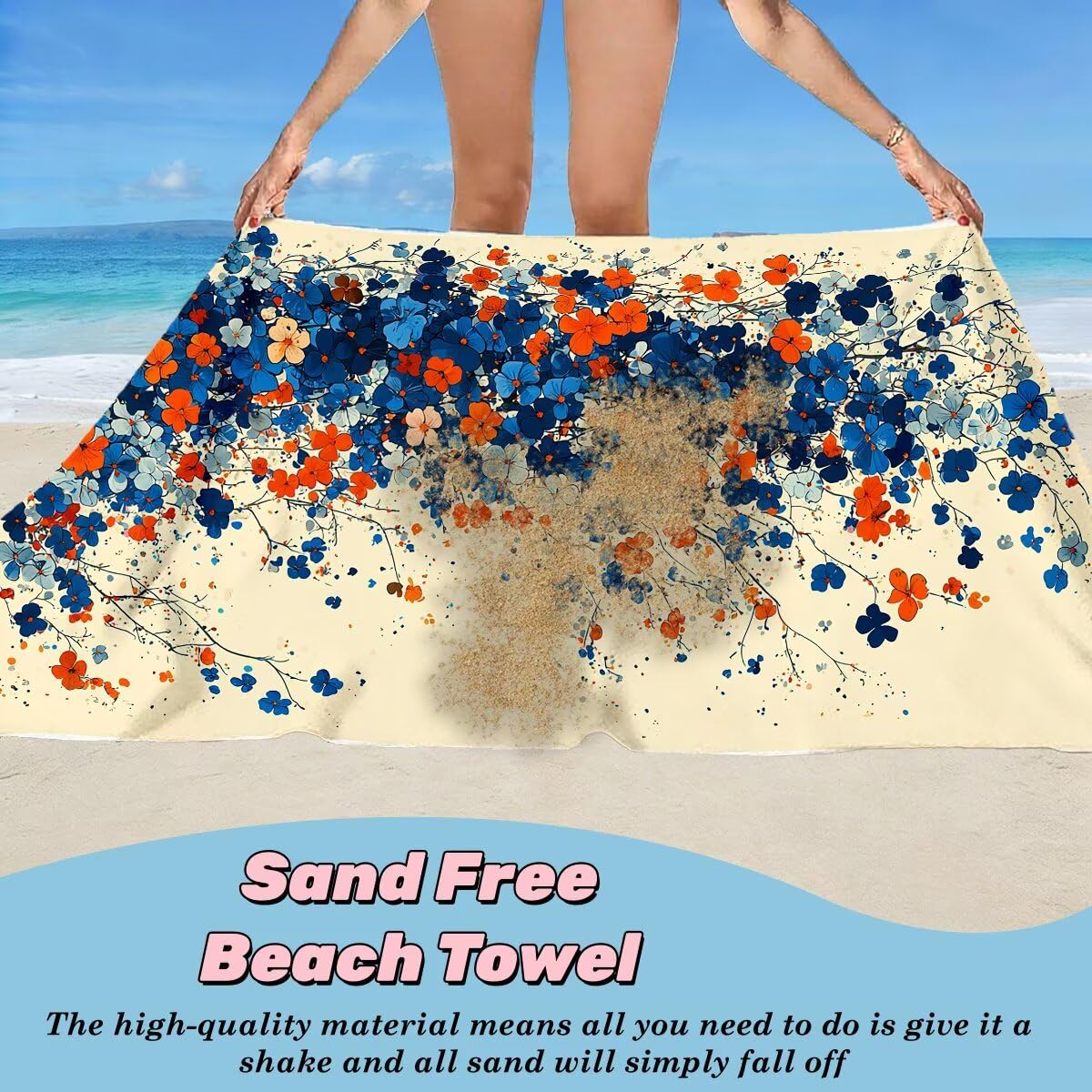Toalla Playa 80x160 cm, Toalla Gimnasio Microfibra Secado Rapido, Juego de 2 Antiarena Toallas de Playa, Ligera Compacta Toallas Microfibra Grande para Viaje, Regalo Hombre Regalo Mujer (Flor) -4095