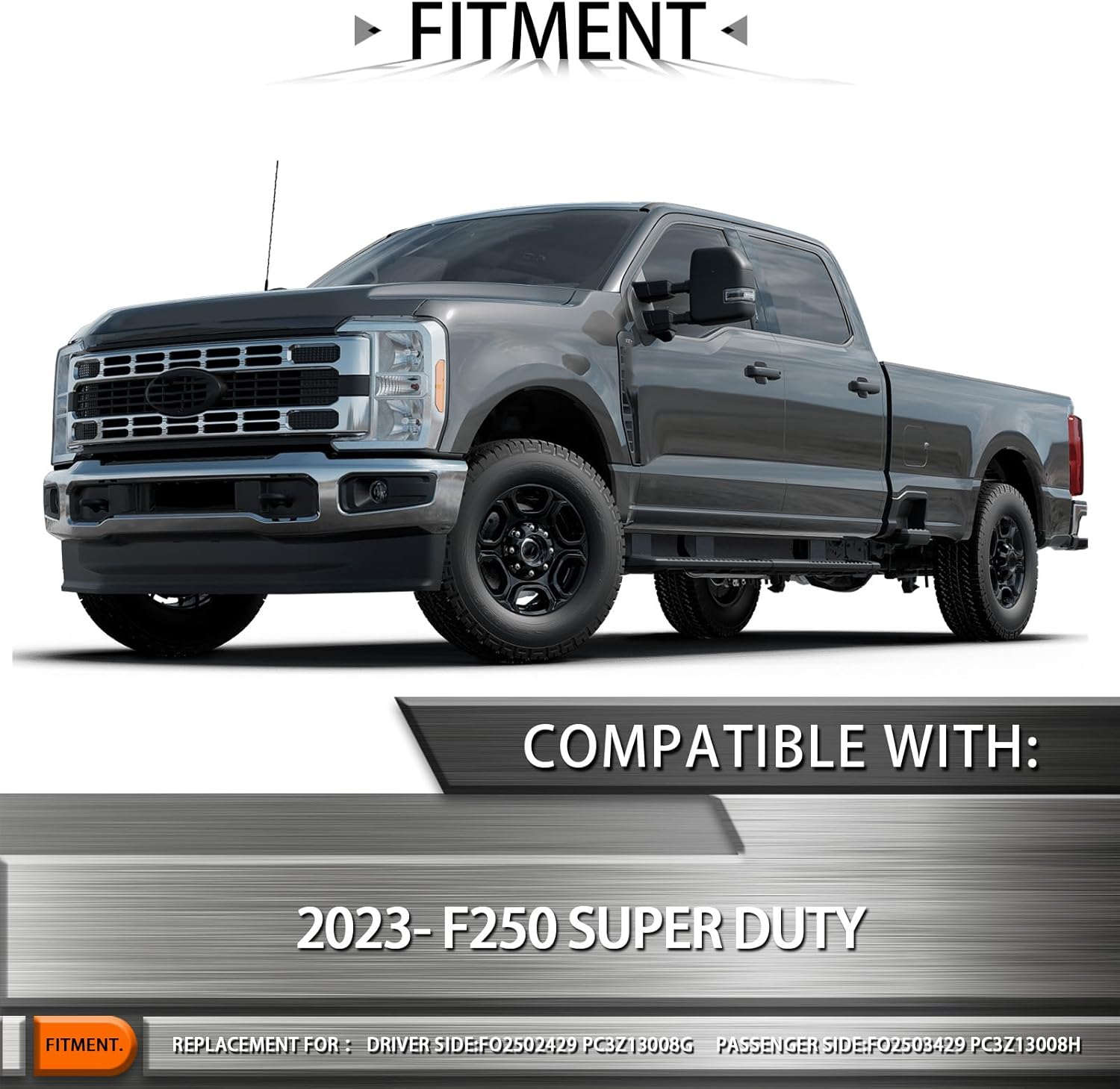 Headlights Assembly Compatible with Ford F250 Super Duty 2023 2024, Headlamp Left Driver Side Replacement FO2502429 PC3Z13008G