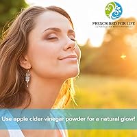 Vista 5 de Prescribed For Life Vinagre de sidra de manzana en polvo, ACV orgánico, secado por aspersión, sin gluten, vegano, sin OMG, 5% ácido acético