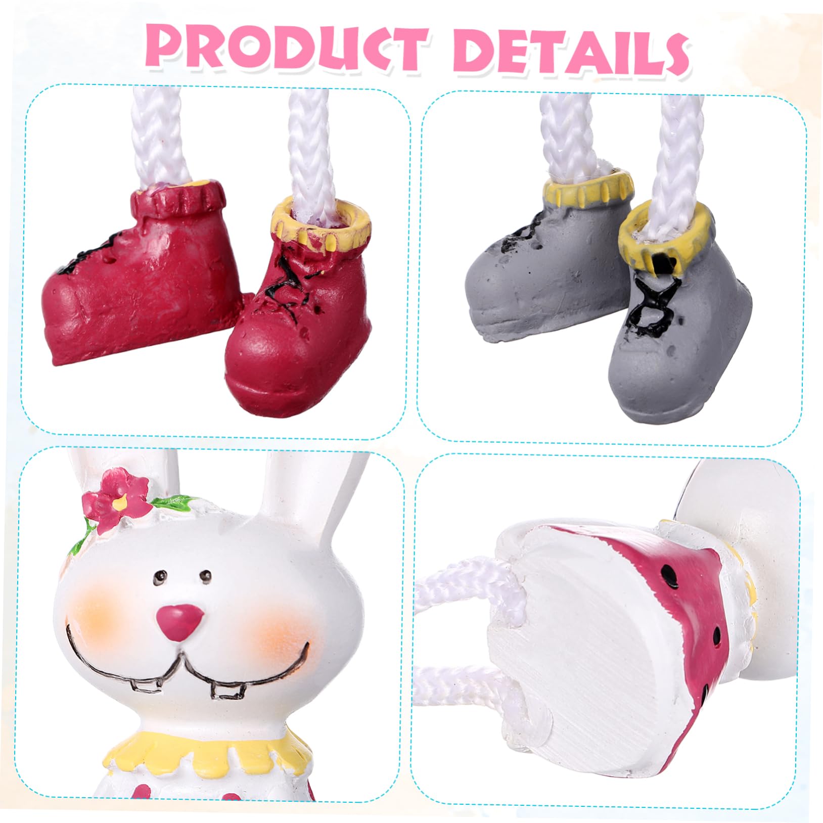 OUNONA 3 Sätze Kaninchen-verzierung Bunnies Ohren Hase Regalsitter Dein Hasenfigur Porzellanhase Hasen Dekorationen Stehende Häschenstatuen Groß Colorful Harz 4 Stück * 3