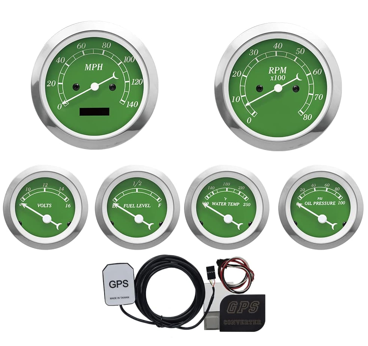 Motor Meter Racing 5 Gauge Set - Black Dial -25
