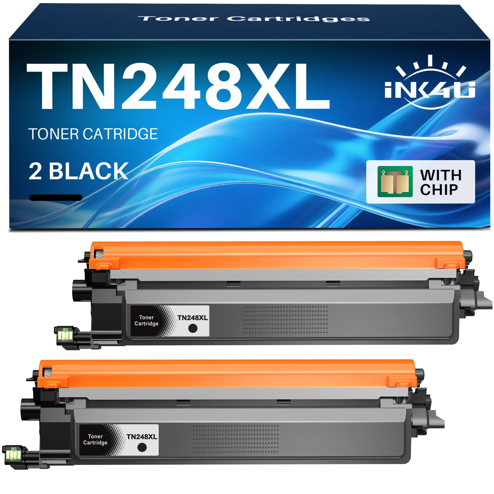 Toner TN248XL Compatibile 4 Pezzi Per Brother – Nero, Ciano, Giallo, Magenta, 3000 Pagine Nero E 2300 Colori, Per MFC E DCP