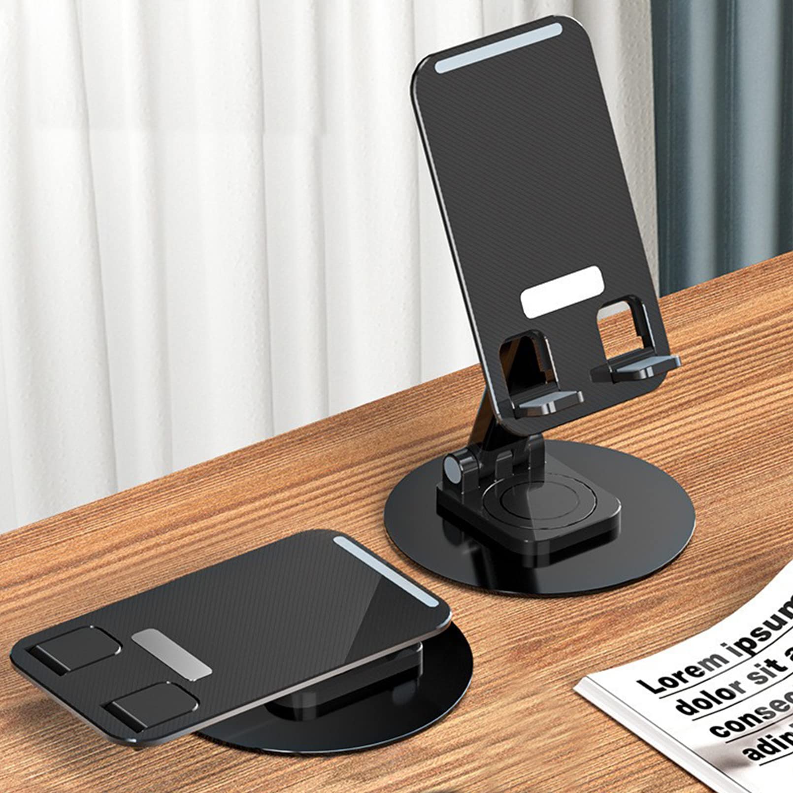 Youmeisha Portable Desktop Phone Stand 360° Rotatable and Foldable Cell  Phone Holder for Desk with iPhone and All Mobile Phone, Mobile Phone ...