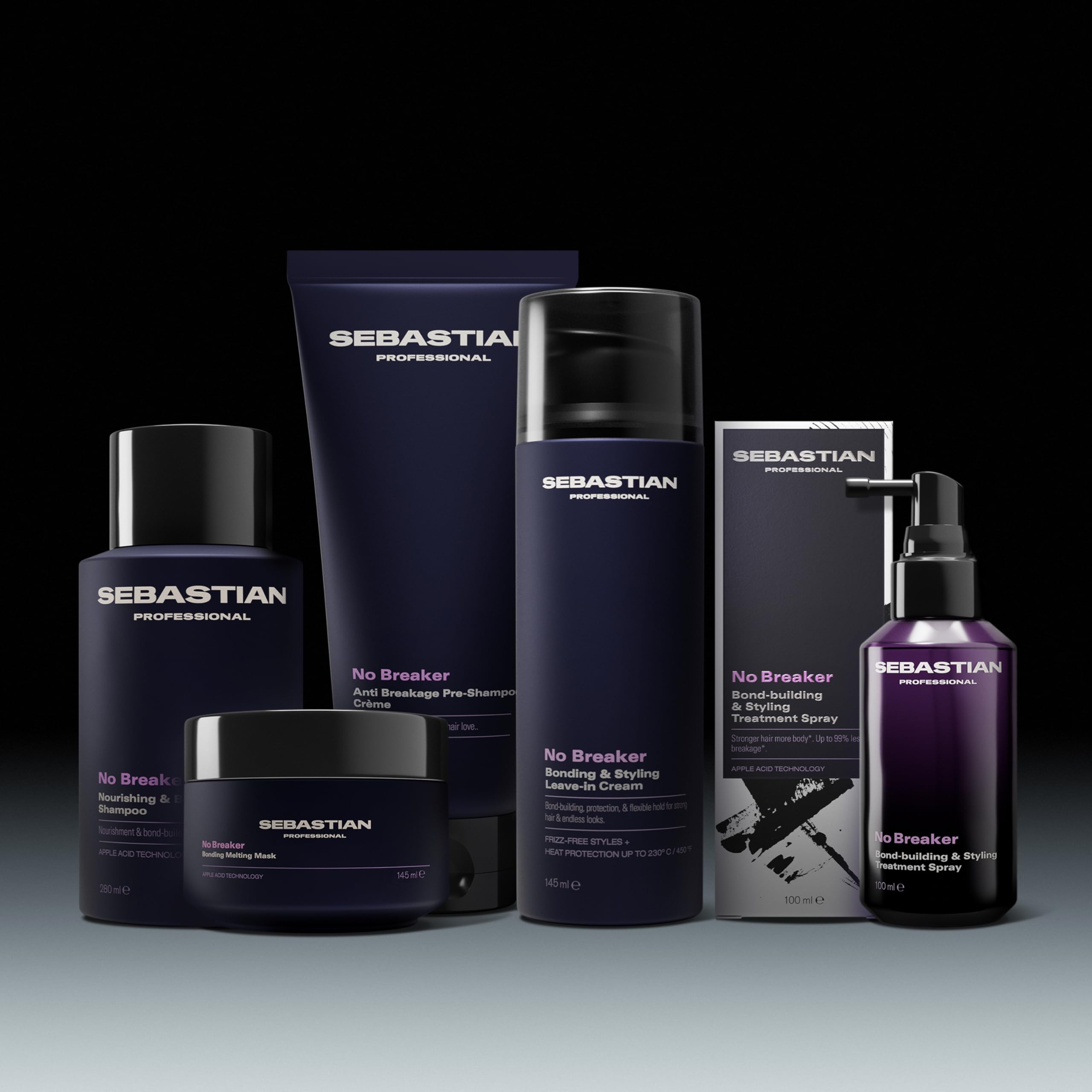 Sebastian Professional No Breaker – Shampoing reconstruction et anti-casse professionnel, renforce les cheveux et réduit la casse – 280 ml