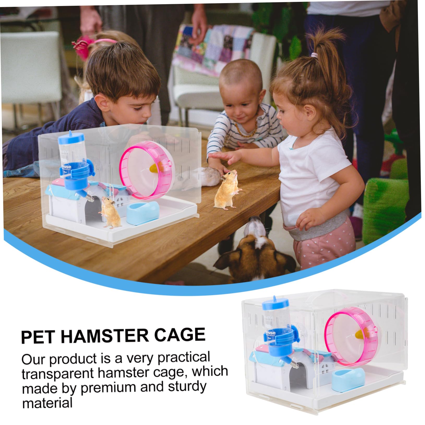BESPORTBLE Cage à Hamster en Acrylique, 1 Set, Tiroir Amovible, Légère et Décorative, Maison pour Hamster Domestique, Facile à Déplacer Couleur Aléatoire