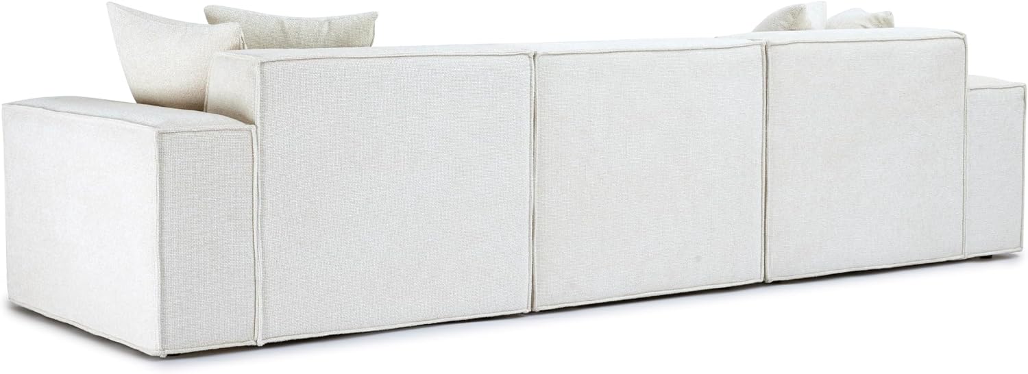 Tov Furniture Mindy Cream Chenille Basketweave Modular Sofa