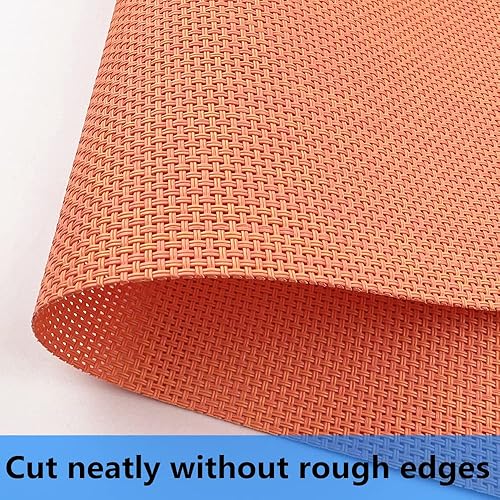 Miniatura 7 de WAZAIGUR Manteles individuales, manteles individuales de vinilo tejido entrecruzado, fáciles de limpiar, duraderos, antideslizantes, resistentes al