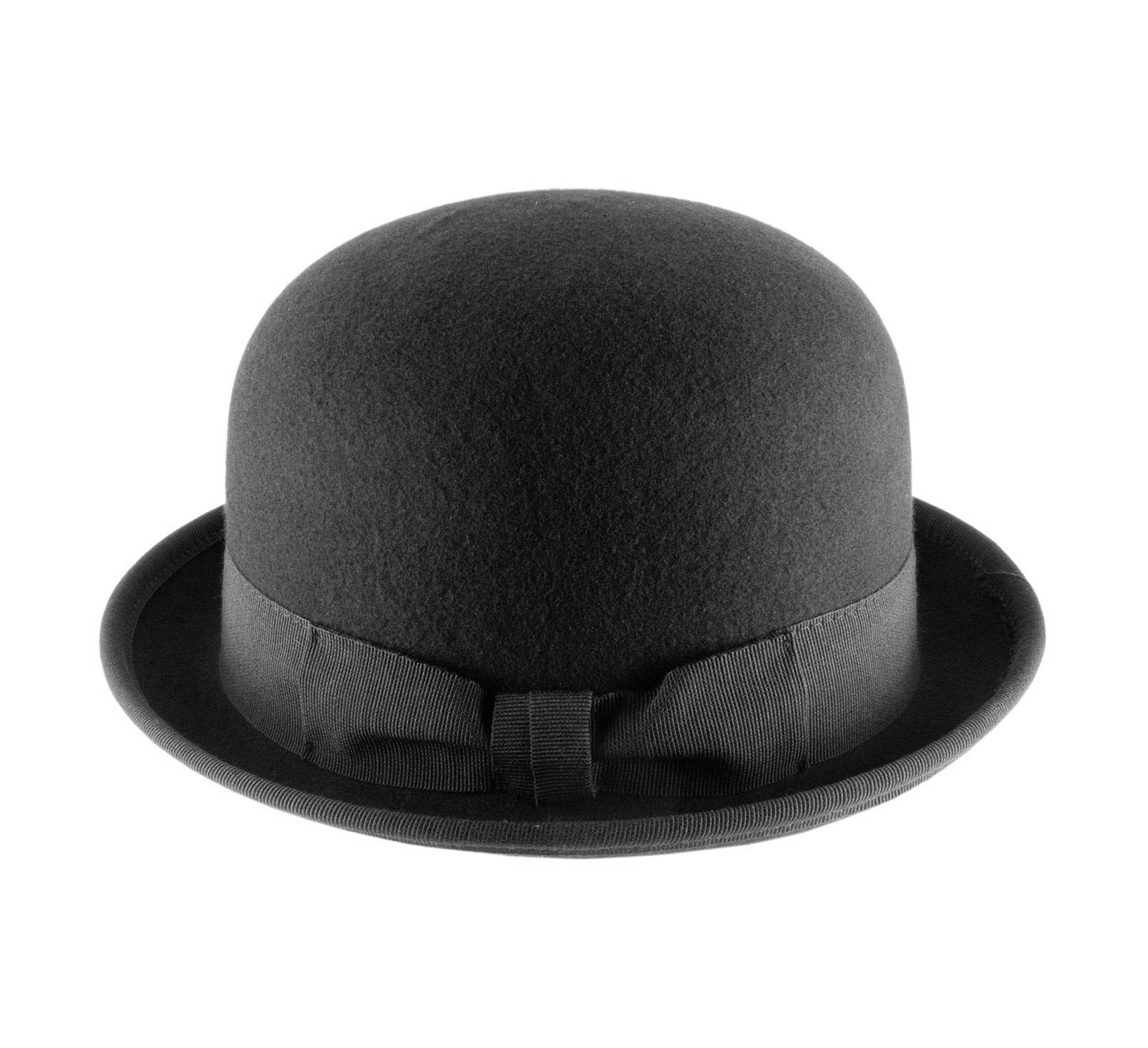 Classic Italy - Chapeau Melon Feutre Homme ou Femme Classic Melon - Taille 58 cm - Noir