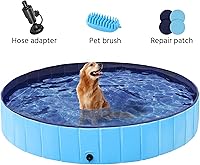 Vista 7 de YAHEETECH Plástico Plegable Duro, Gran bañera para perros, piscina colapsable, para Perros, Bañera para Mascotas, Perros, Gatos