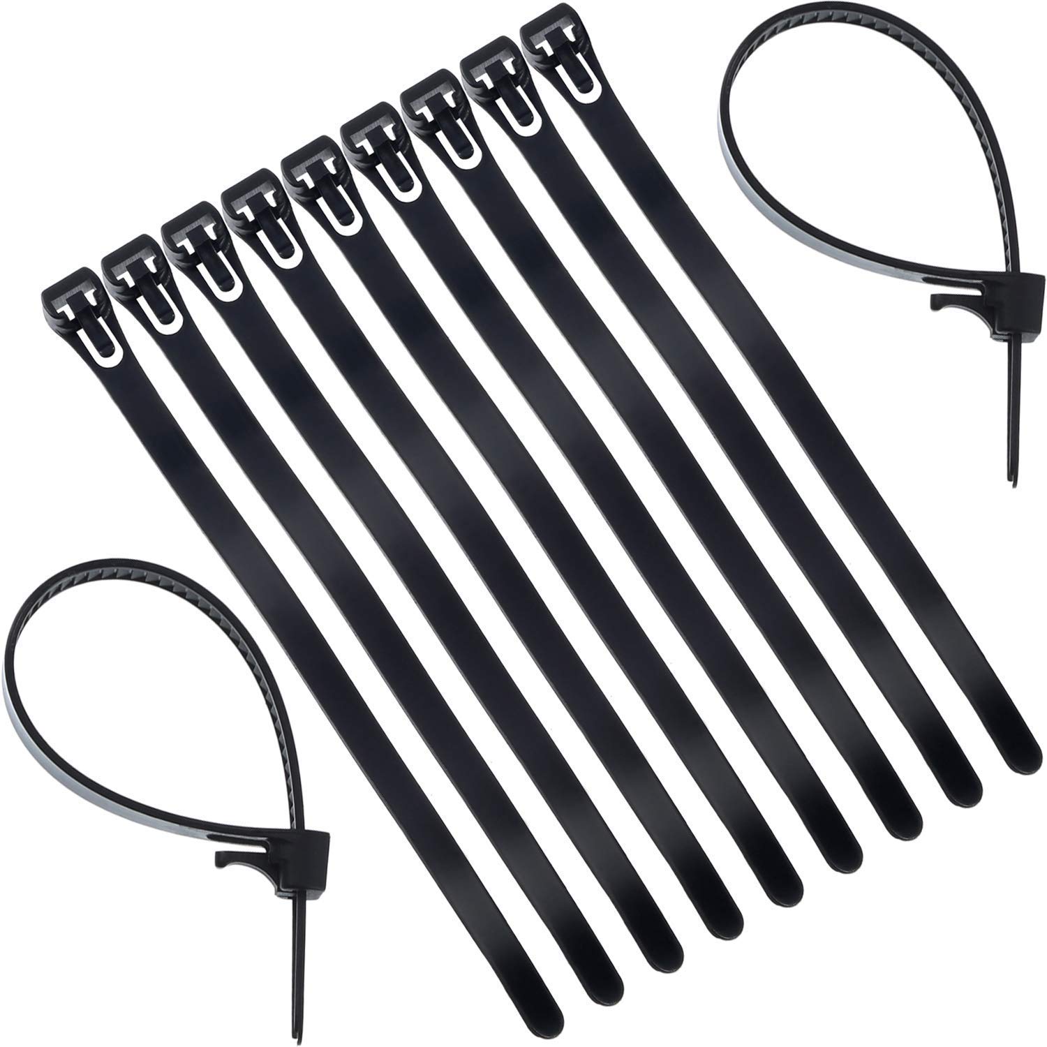Ukcable-Ties Black Releasable/Reusable Cable Ties 7.6Mm X 250Mm - Pack Of 200
