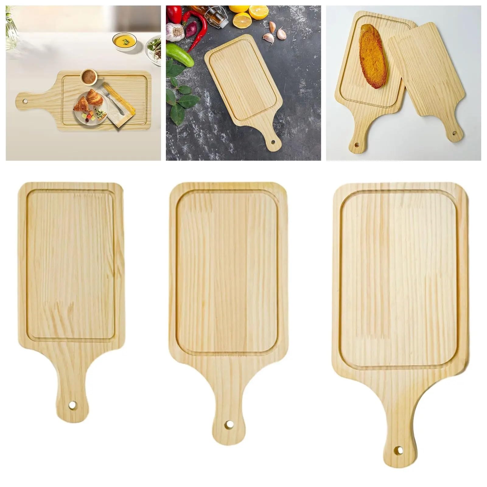 Plateau De Fromage Planche à Fromage Planche à découper en Bois Plateau de Service Portable Gadgets utiles Planche à Viande pour Les Aliments Cuits(S)