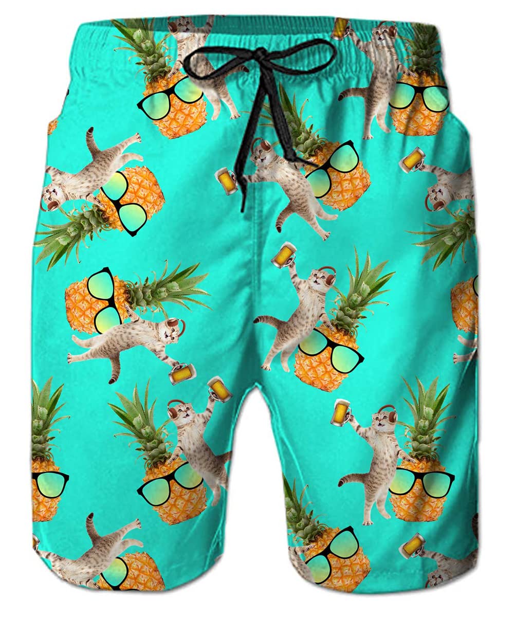 TUONROAD Badehose für Herren Lustig Bier 3D Bunt Badeshorts Schnelltrocknend Kurze Hose Badehosen Männer Jungen mit Mesh Futter S-3XL