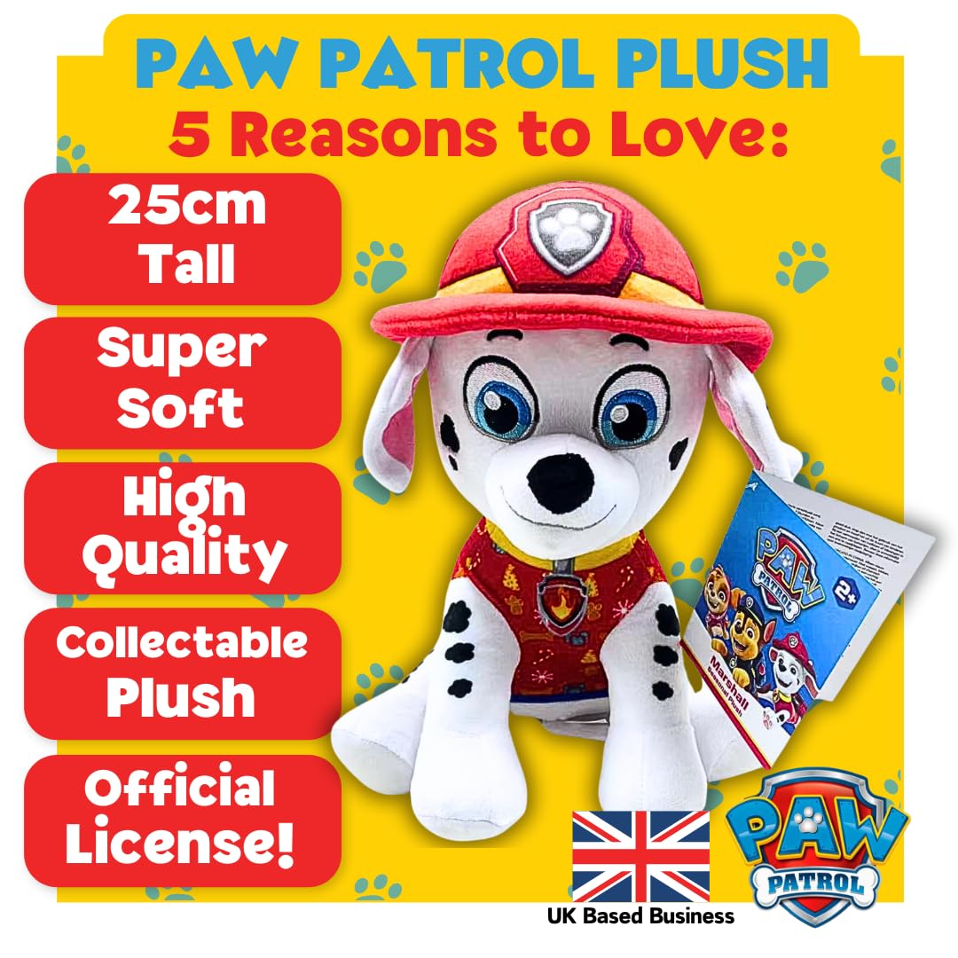 Paw Patrol Marshall Plush Toy - Medium Sitting Plush with Printed Seasonal Jumper, 25x22x13cm - Toys for Boys - Ideal for Fans for Kids - Image 2