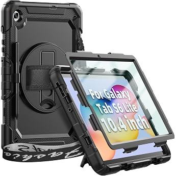 Timecity Case for Samsung Galaxy Tab S6 Lite 10.4 Inch 2024/2022/2020 with Screen Protector, Heavy Duty Shockproof Cover, (SM