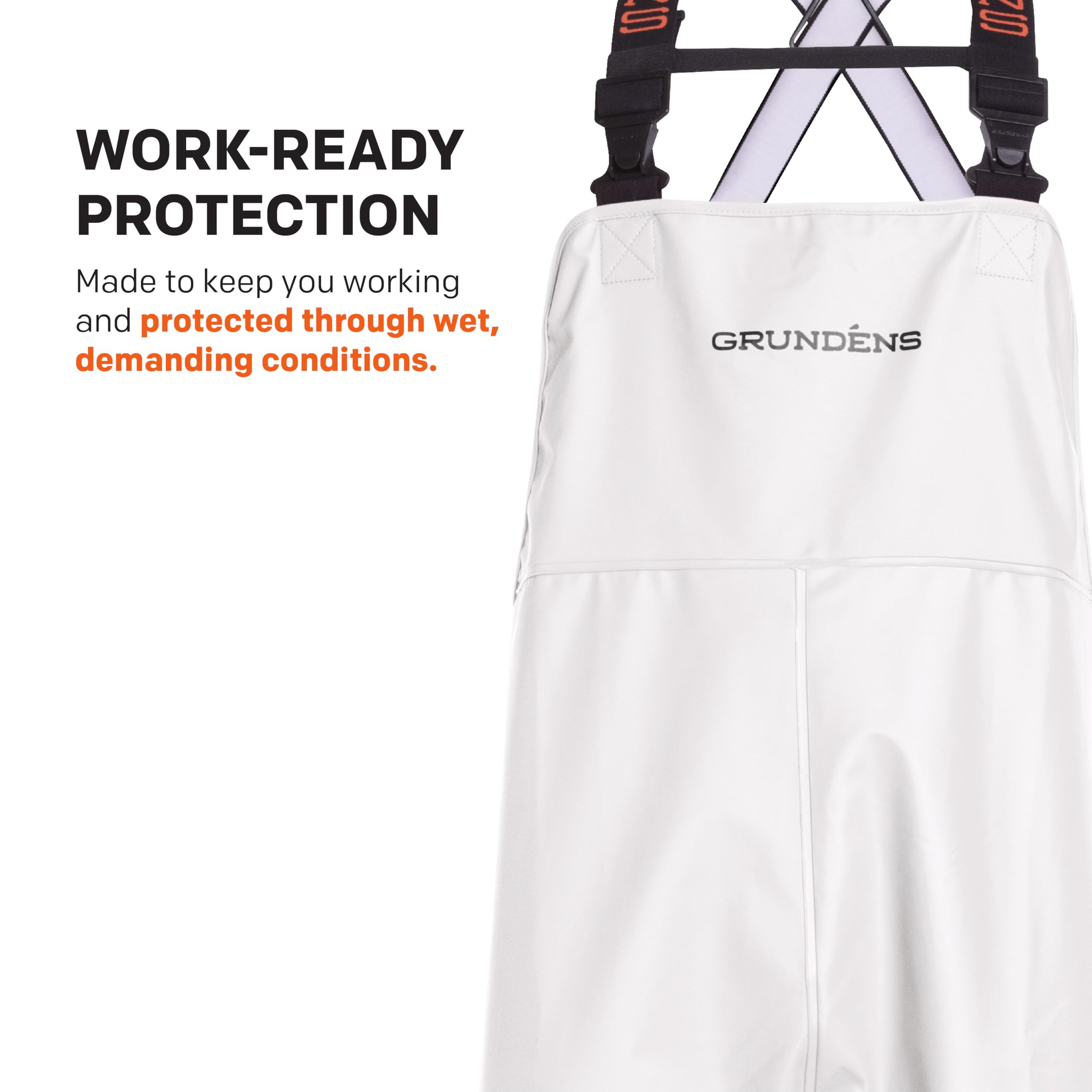 Grundens Shoreman - Pantalones con peto para hombre, resistentes a las manchas, impermeables, para procesamiento de mariscos
