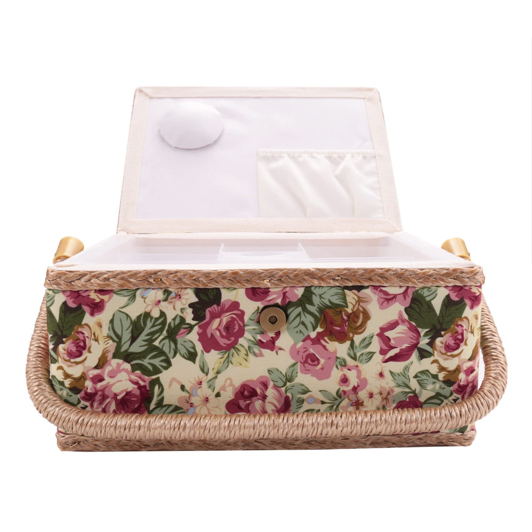 PRIZOM Cestino da cucito extra, cestino da cucito vintage, per aghi, , a nastro e altri accessori per cucire