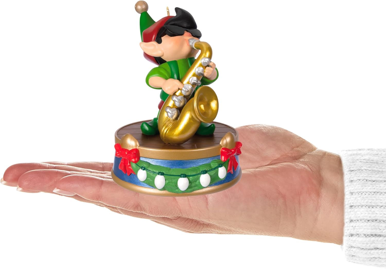 Hallmark Keepsake Christmas Ornament 2024, North Pole Tree Trimmers Band Collection Stuey On Sax Musical With Light, Music Gifts