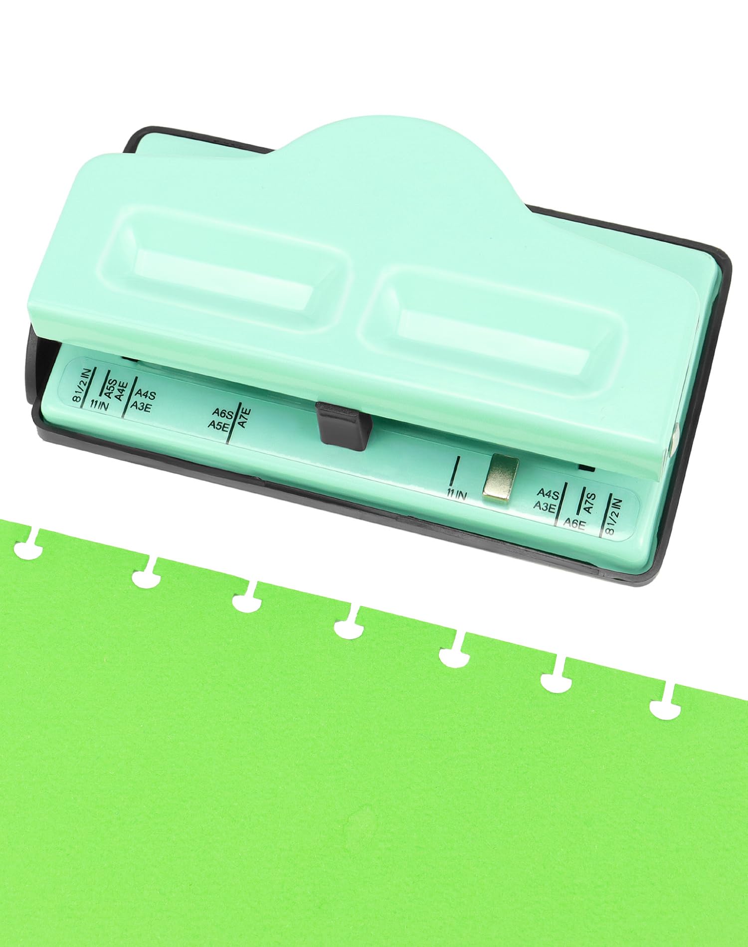 QWORK® Perforadora de papel para cuadernos recargables - adecuada para papel A4, A5, A6 - capacidad de perforación para 5 hojas