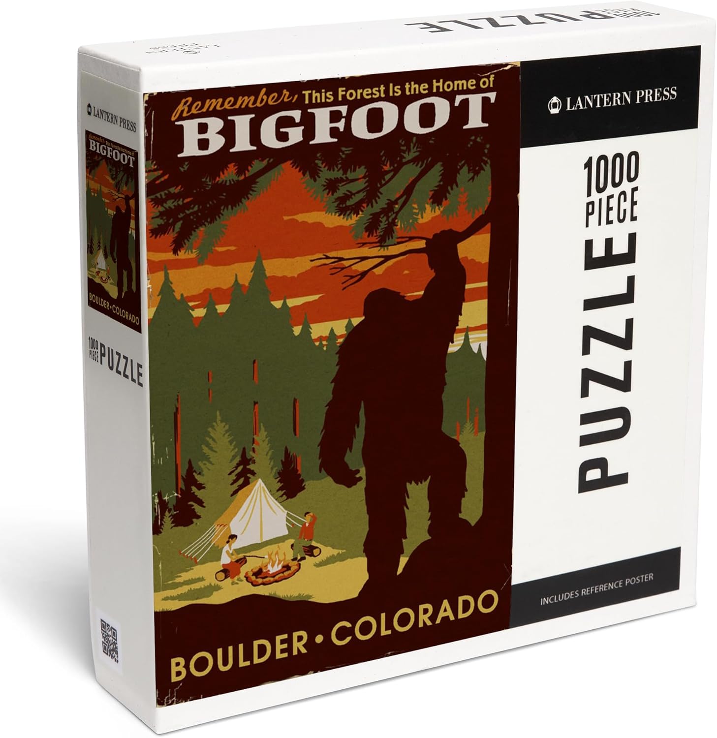 Lantern Press Boulder, Colorado, Home of Bigfoot 1000 Piece Jigsaw Puzzle for Adults, Made in USA with Reference Poster