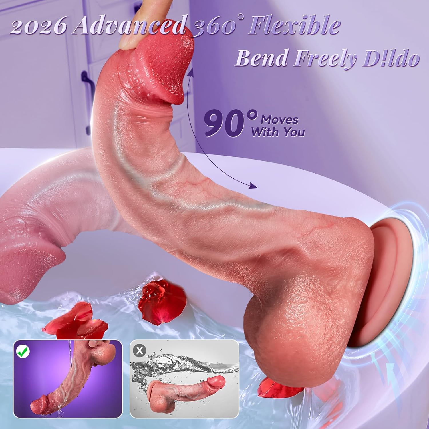 Thrusting Dildo Vibrator Sex Toys - AI Sync Adult Toys Smart APP Realistic Dildos with 9 Thrusting & 9 Vibrating Modes for G Spot Anal Sex Stimulation, Soft Silicone Dildos for Couples Women Pleasure