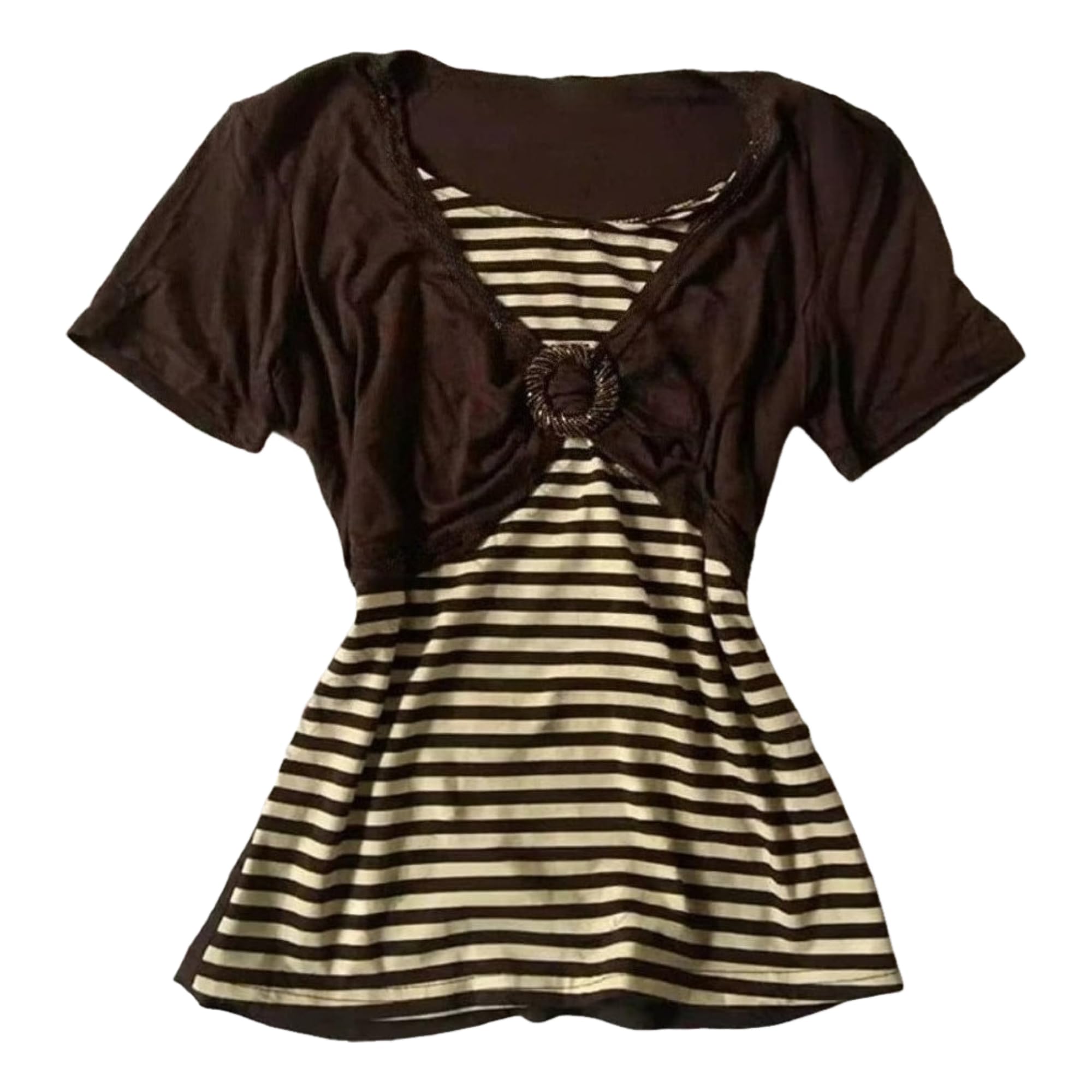 Y2k Grunge Shirts Alt Emo Clothes Women Whimsical Goth Short Sleeve Top