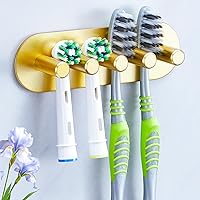 Vista 14 de Soporte para cabezal de cepillo de dientes eléctrico, soportes para cepillos de dientes montados en la pared, organizador adhesivo para cabezal