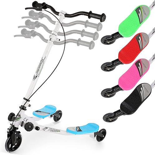 Scooter, scooter plegable de 3 ruedas para niños de 3 a 8 años con altura ajustable de 4 niveles para niños y niñas