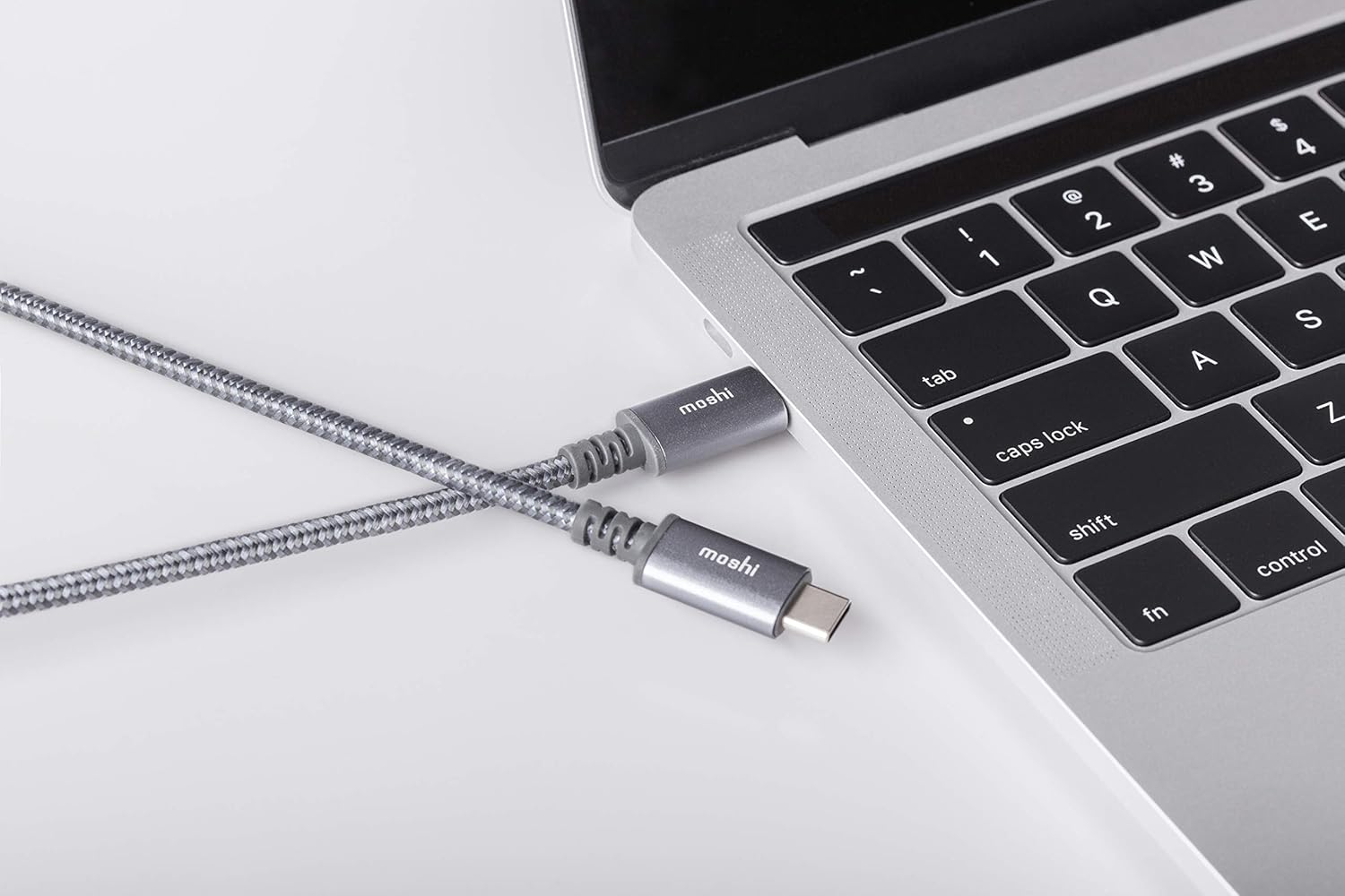 Moshi Integra USB C Cable 6.6ft/2m, Power Delivery Fast Charge Up to 100W, USB 2.0 Data Transfer, Ballistic Nylon Braided, for iPad Pro/Galaxy/Pixel & Devices Support USB-C