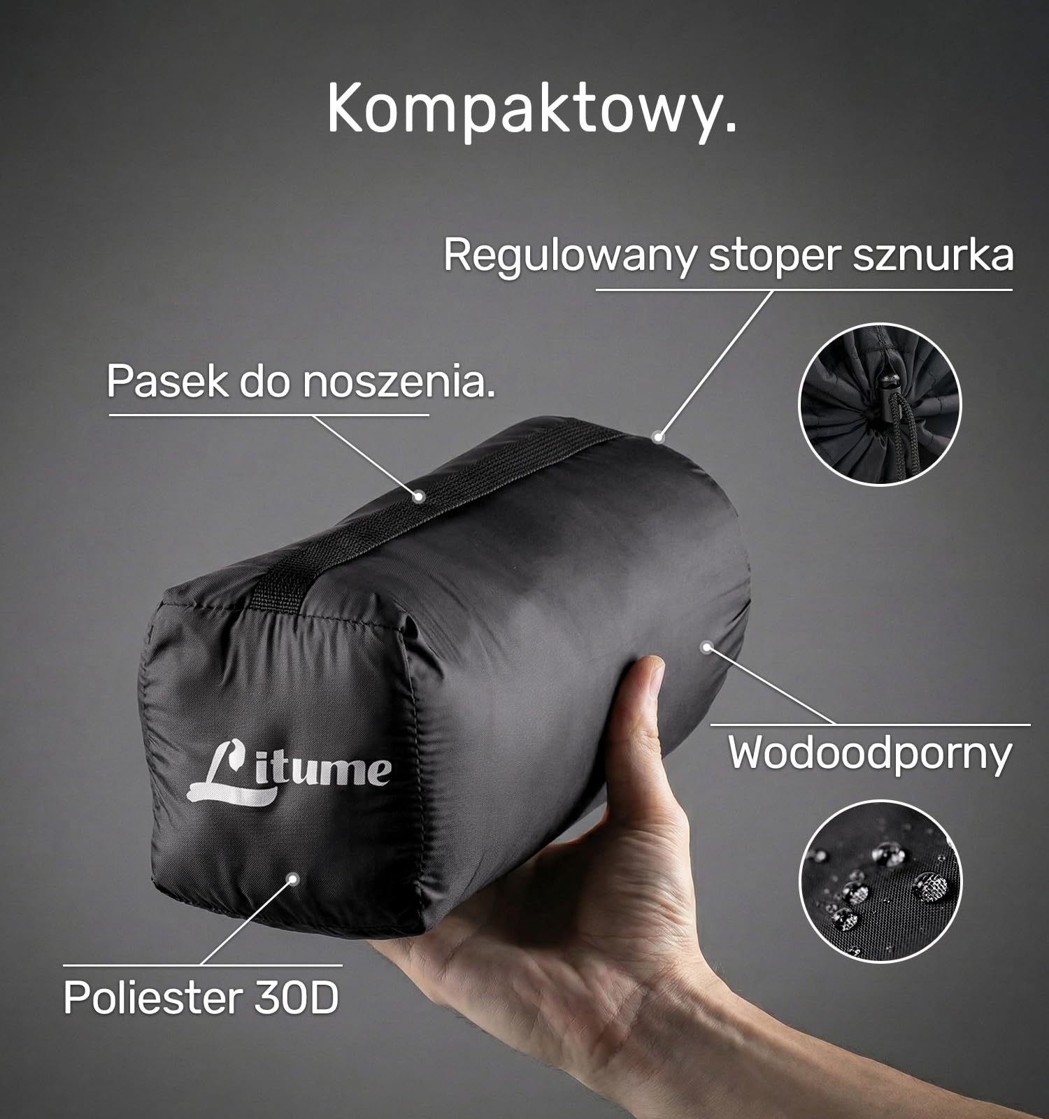 Litume Całoroczna wkładka do śpiwora dodaje, kompresyjny i lekki śpiwór dla mumii na wędrówki z plecakiem, kemping