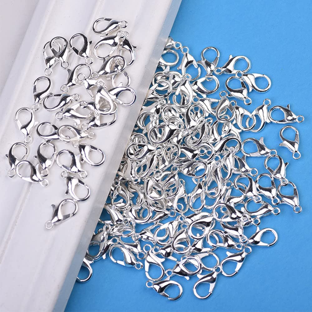 300 Pcs Lobster Claw Clasps & Jump Rings Set – Stainless Steel Jewelry Making Supplies, Silver Color