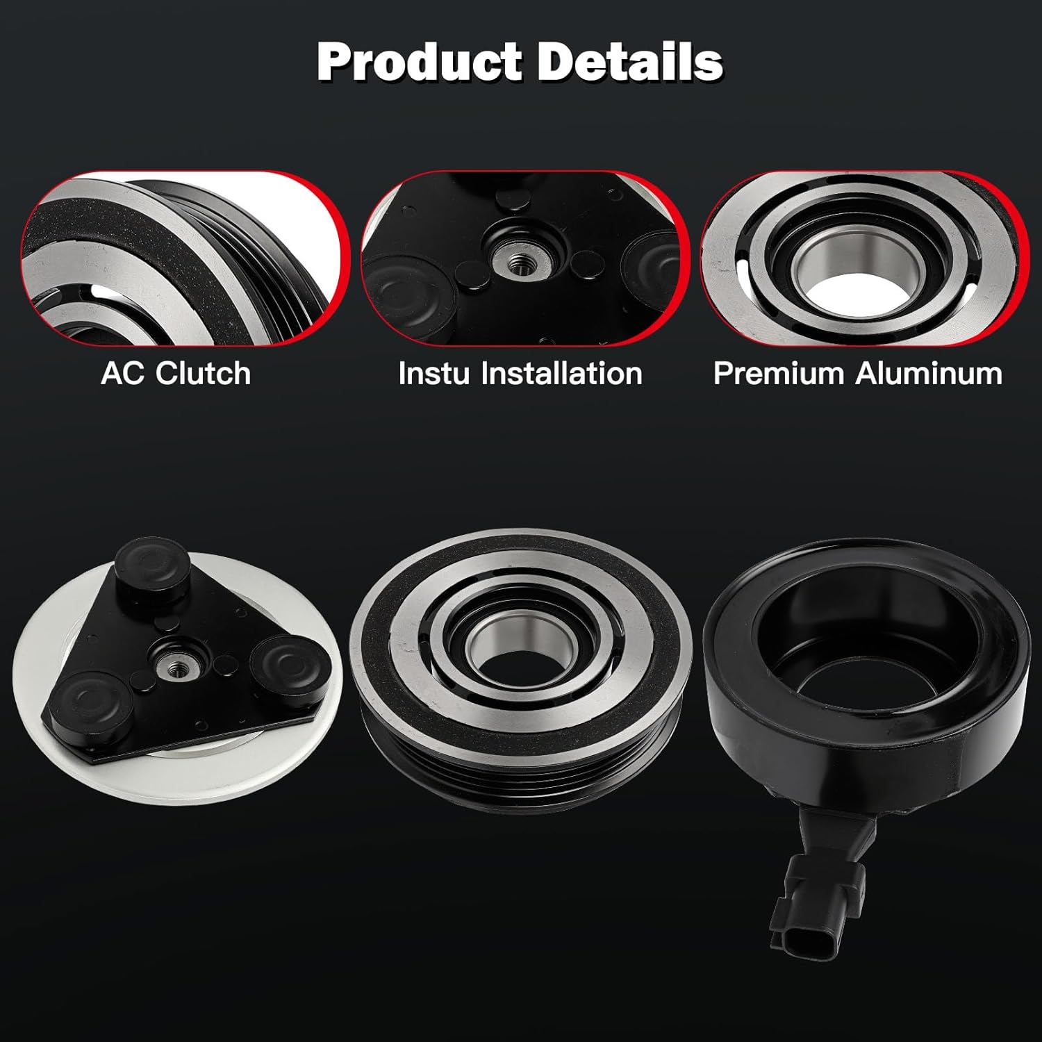 cciyu Air Conditioning Compressor Clutch for Ford Escape 2.5L 2013-2019 for Ford Transit Connect 2.5L 2014 15 16 17 2018 Replaces AC Compressor Clutch for Car 4 Grooves