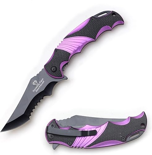 Miniatura 7 de Snake Eye Tactical Cuchillo de bolsillo plegable de dos tonos, resistente, ultra suave, con apertura de una mano, ideal para trabajo recreativo,